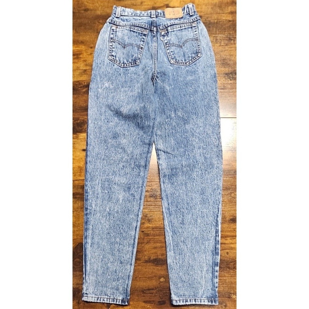 Vintage 80s Levi's 544 Light Acid Wash Denim Jeans Junior Women's Size 8x31 - Picture 8 of 9